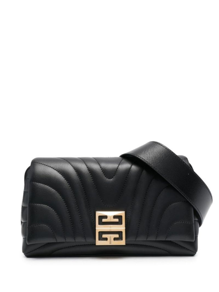 Black Quilted Leather Shoulder Bag