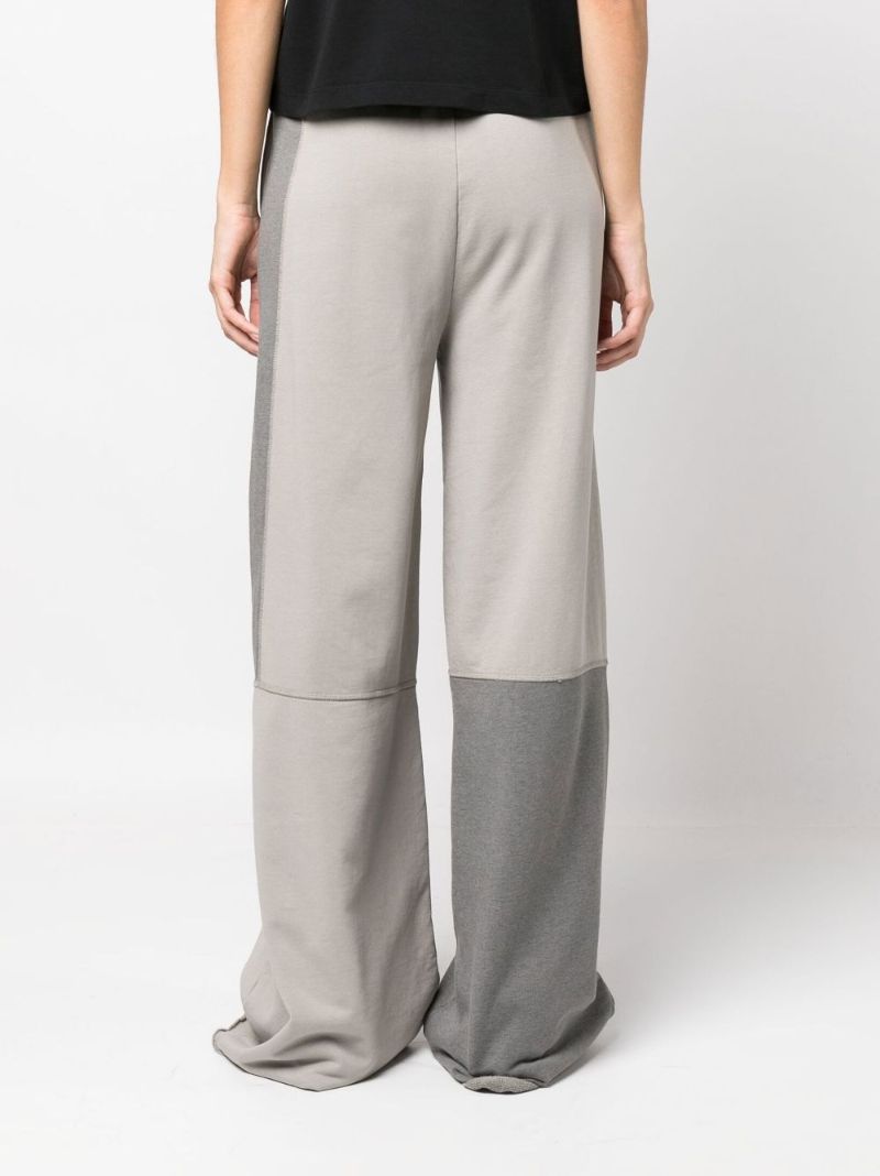 Grey Patchwork Wide Leg Track Pants