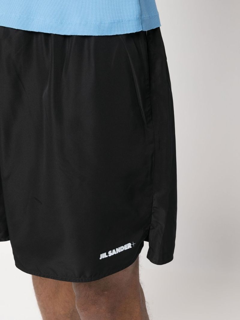 Black Plus Logo Print Track Shorts