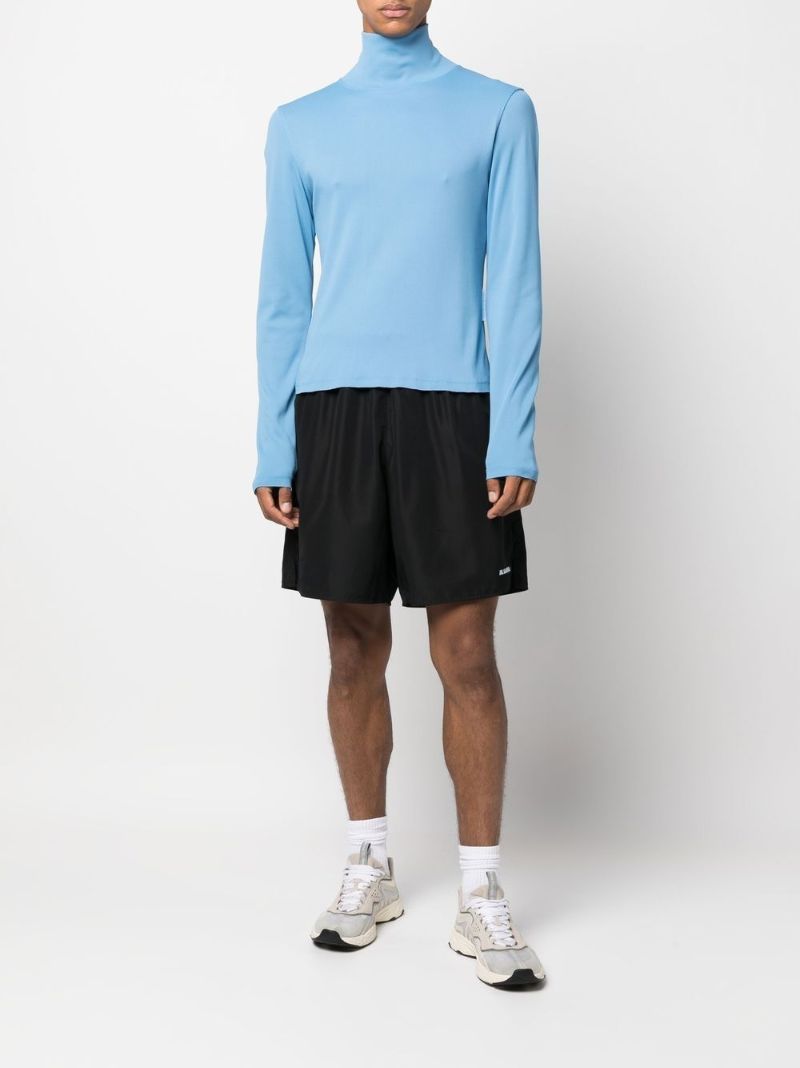 Black Plus Logo Print Track Shorts