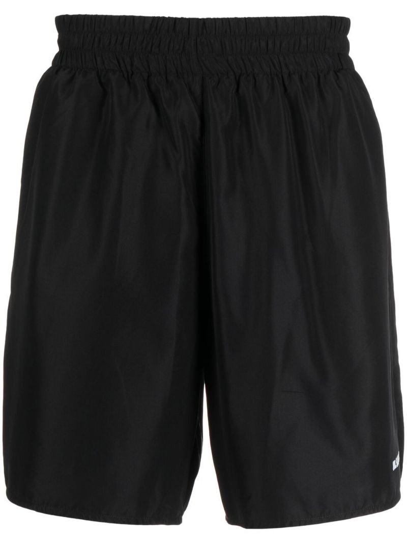 Black Plus Logo Print Track Shorts