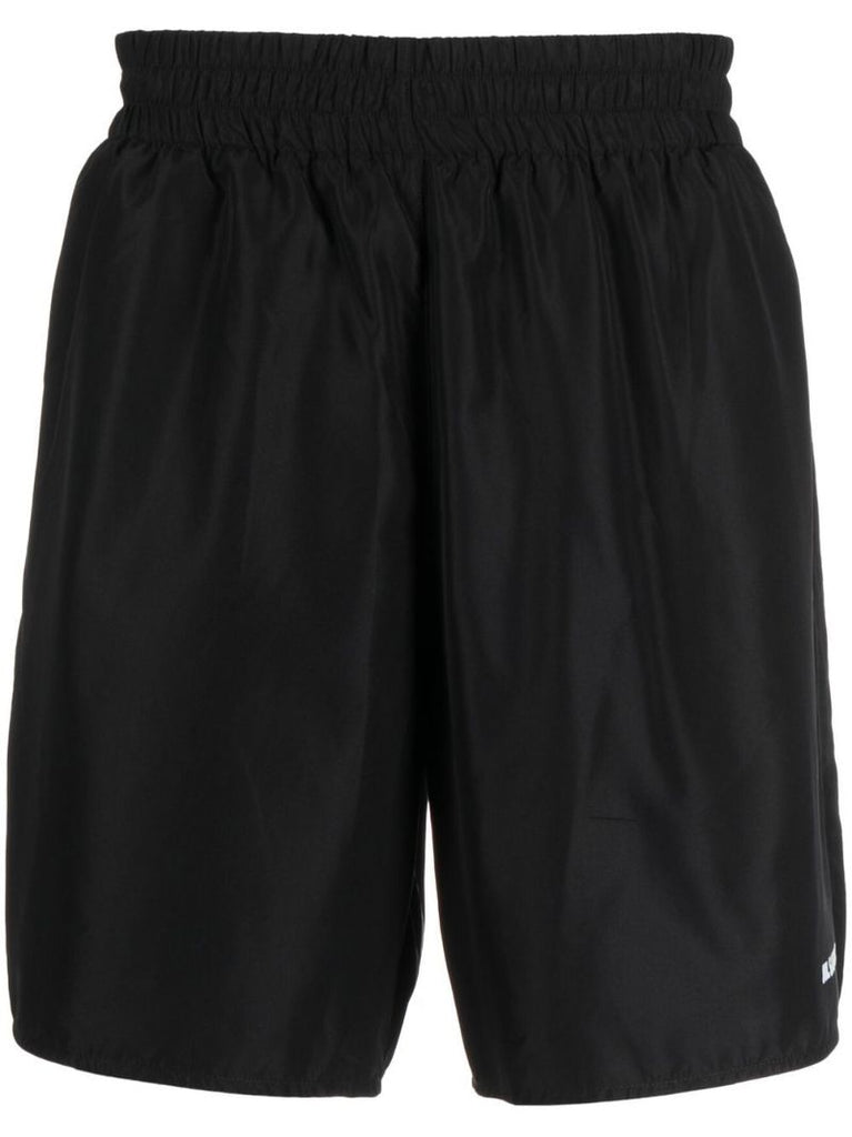 Black Plus Logo Print Track Shorts