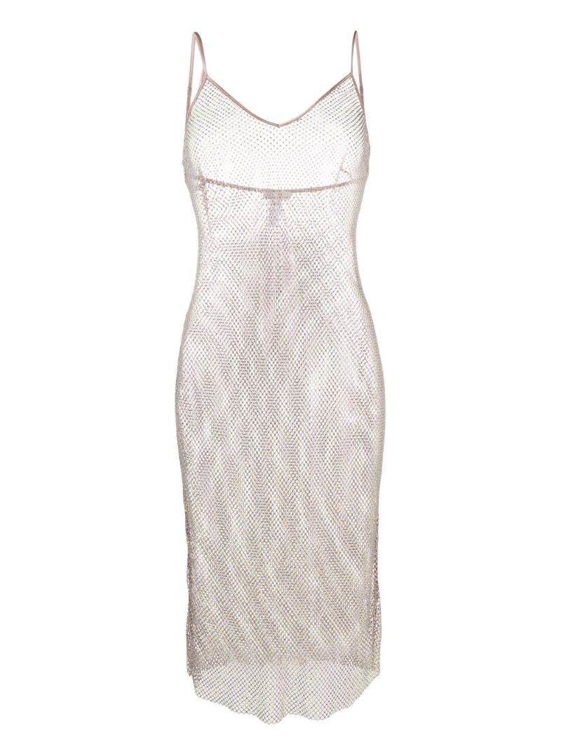 White Mesh Design Midi Camisole