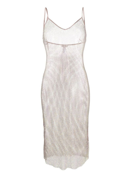 White Mesh Design Midi Camisole