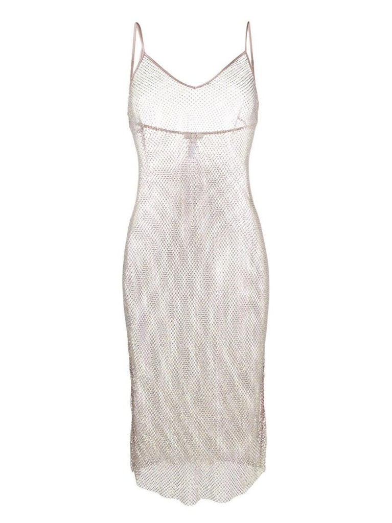 White Mesh Design Midi Camisole