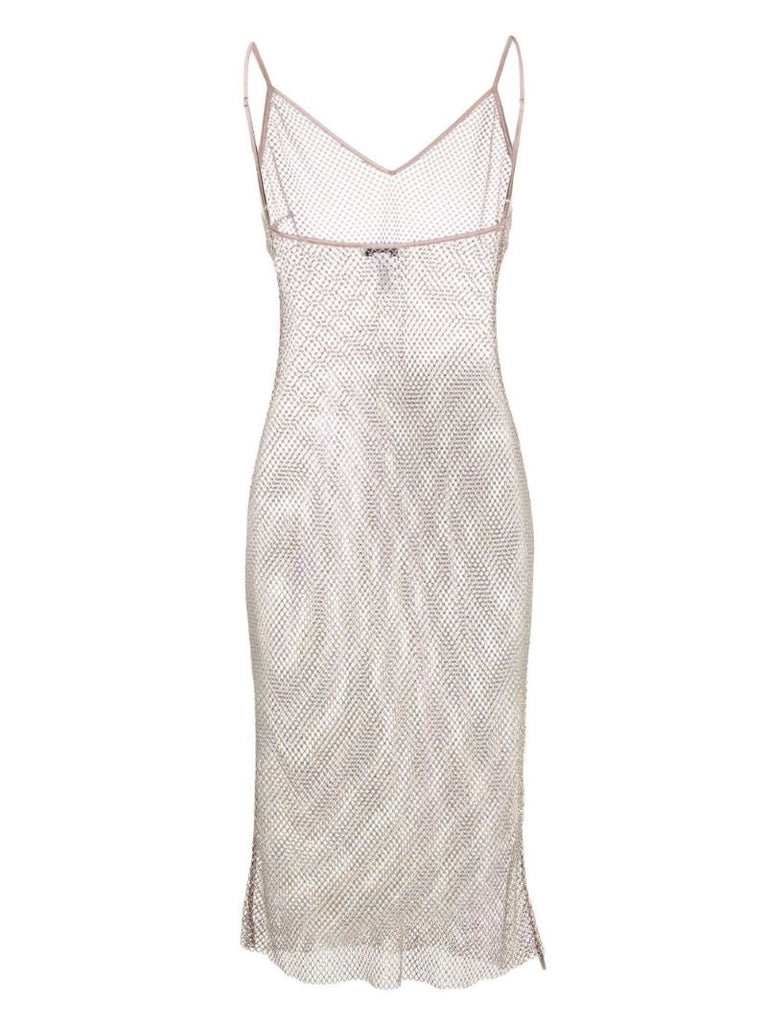 White Mesh Design Midi Camisole