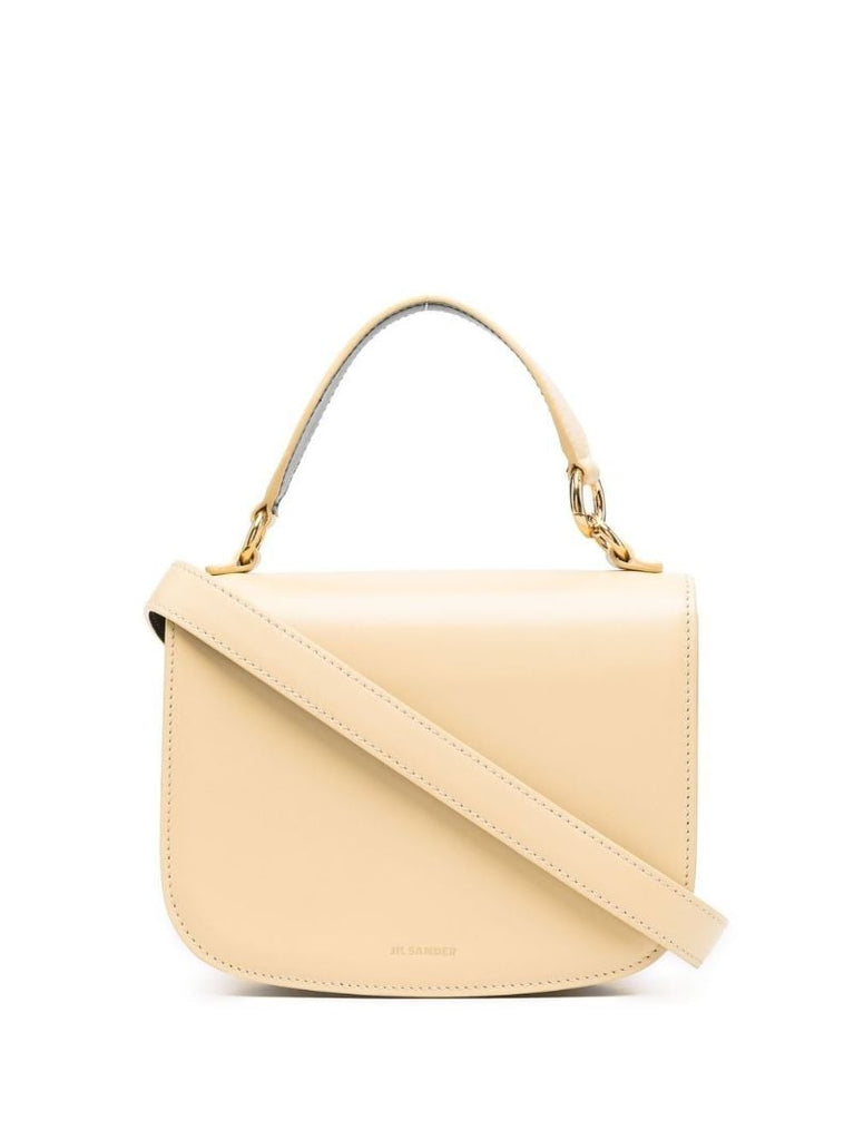 Yellow Small Leather Tote Bag