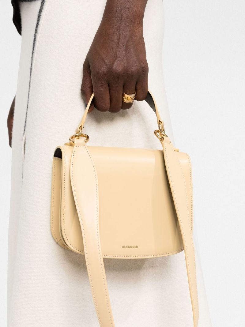 Yellow Small Leather Tote Bag