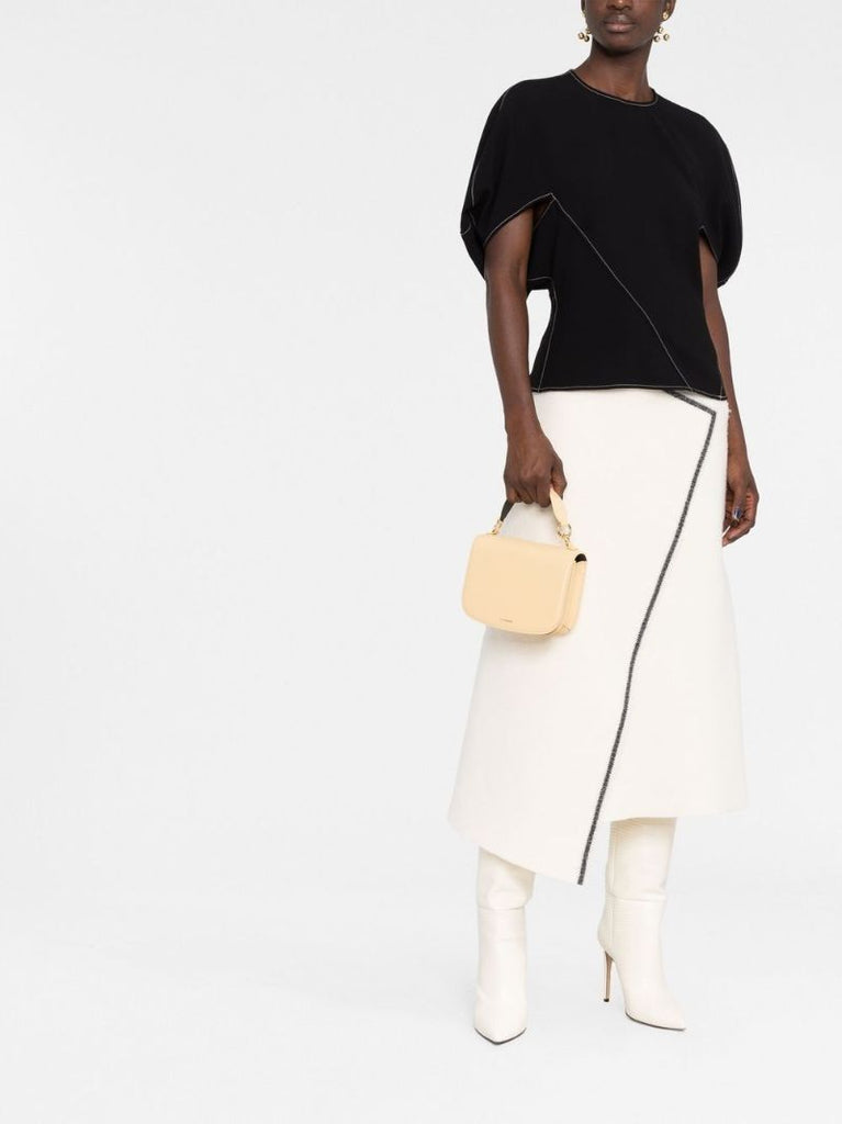 Yellow Small Leather Tote Bag