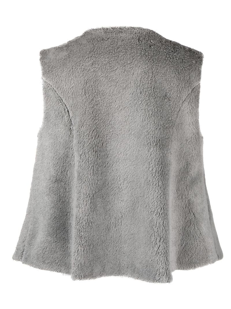 Grey Zlatyu Sleeveless Shearling Vest