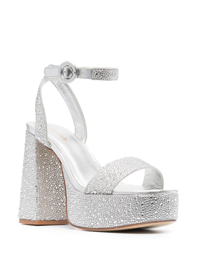 Silver Dolly 125 Crystal-embellished Leather Sandals