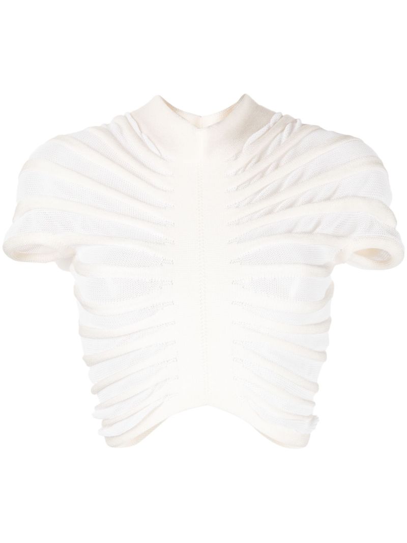 White Corded Crop Top
