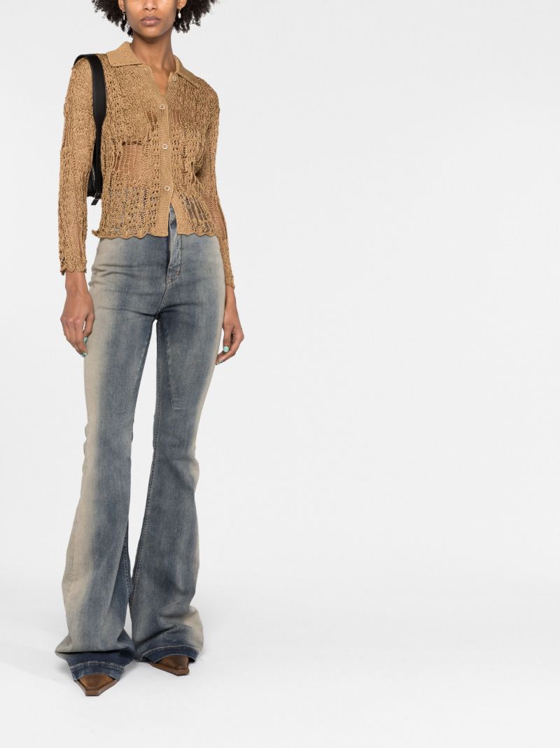 Brown Open Knit Cardigan