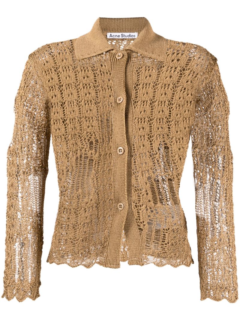 Brown Open Knit Cardigan