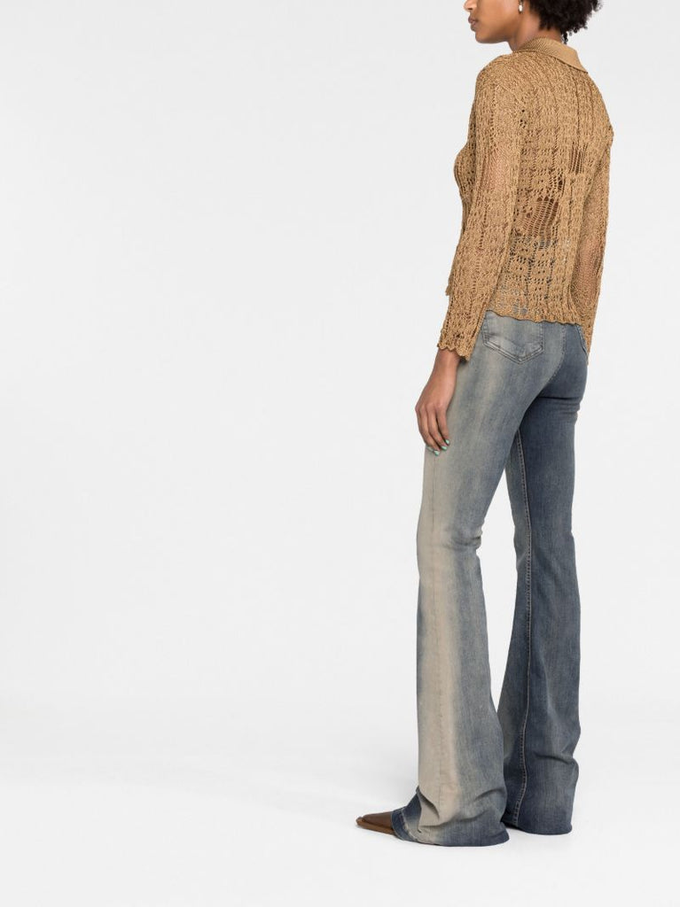 Brown Open Knit Cardigan