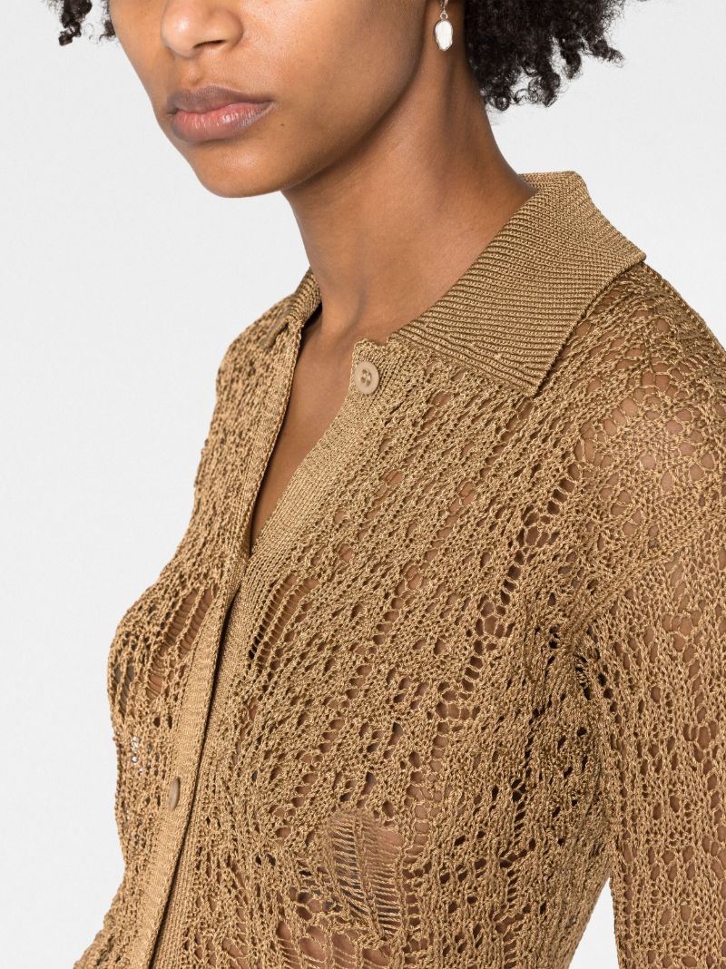 Brown Open Knit Cardigan