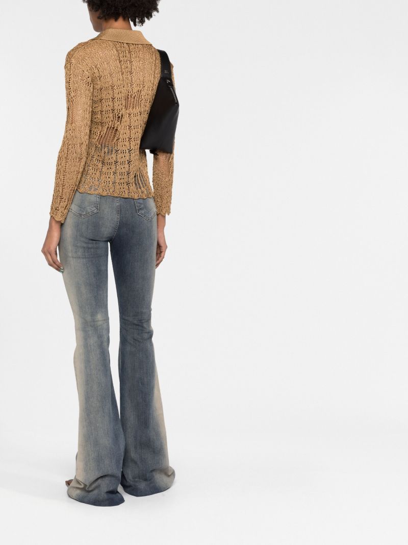 Brown Open Knit Cardigan
