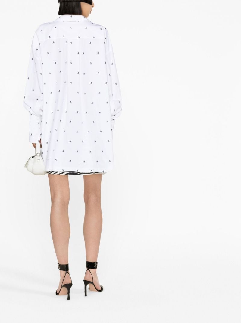 White Diana Logo Print Cotton Shirt