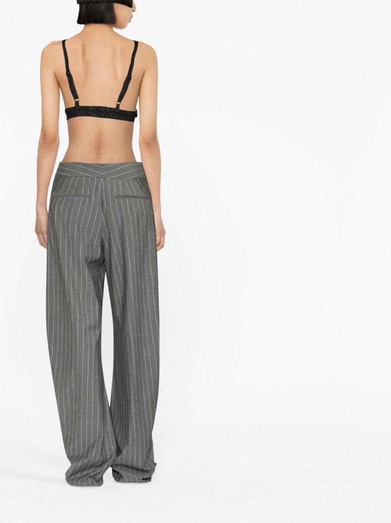 Grey Pinstripe Wide-leg Trousers