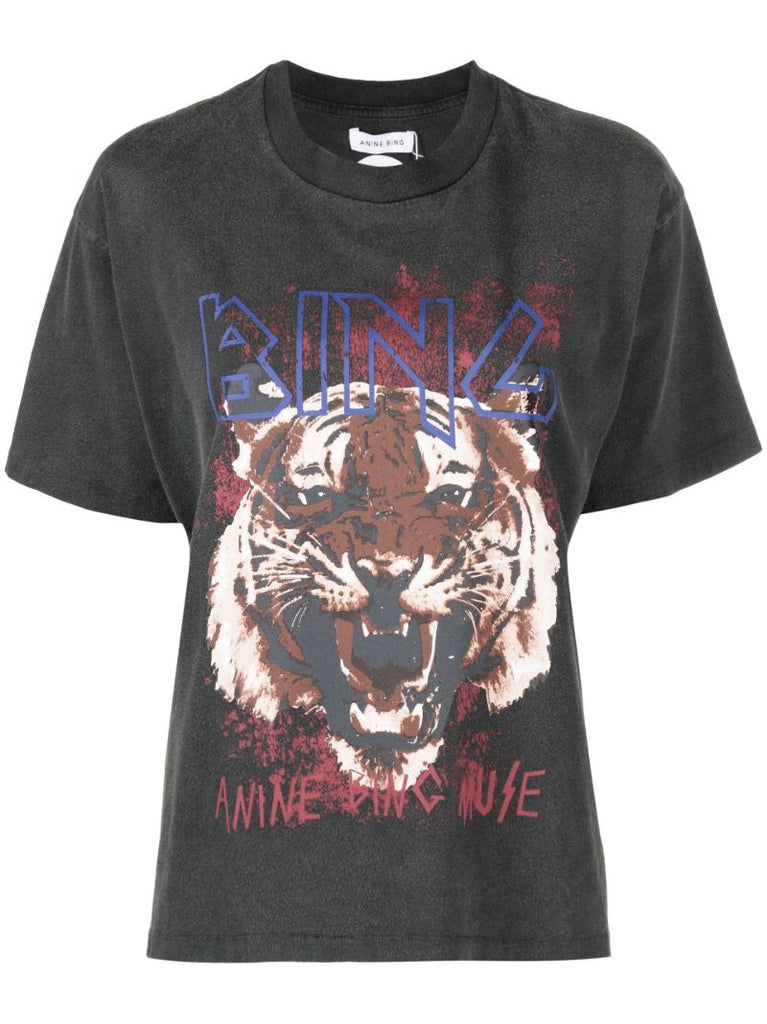 Black Tiger Printed T-shirt