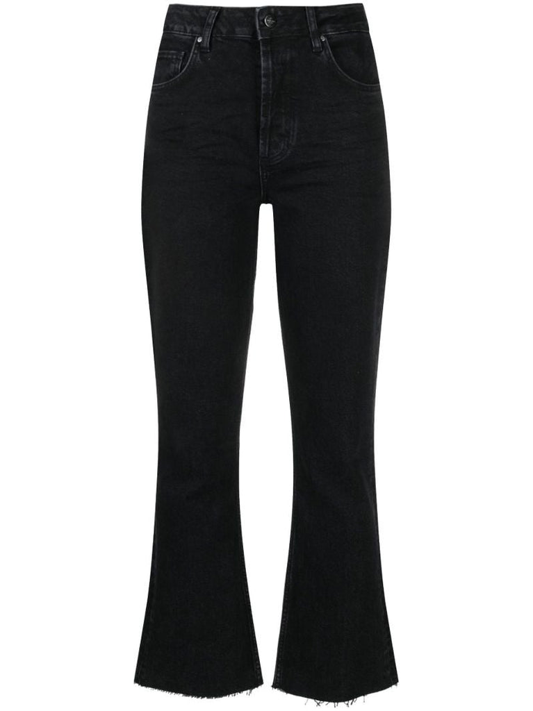 Black Lara High Waist Flared Jeans