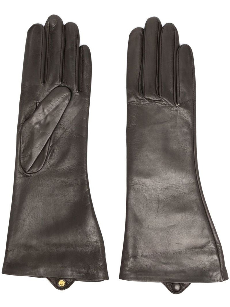 Brown Lora Long Leather Gloves