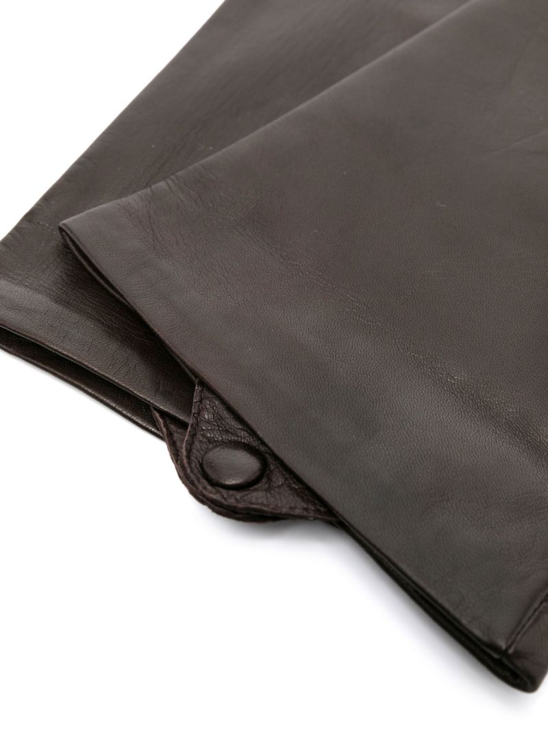 Brown Lora Long Leather Gloves