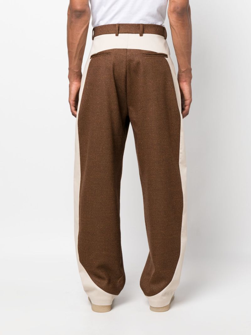 Brown Curved Wide-leg Trousers