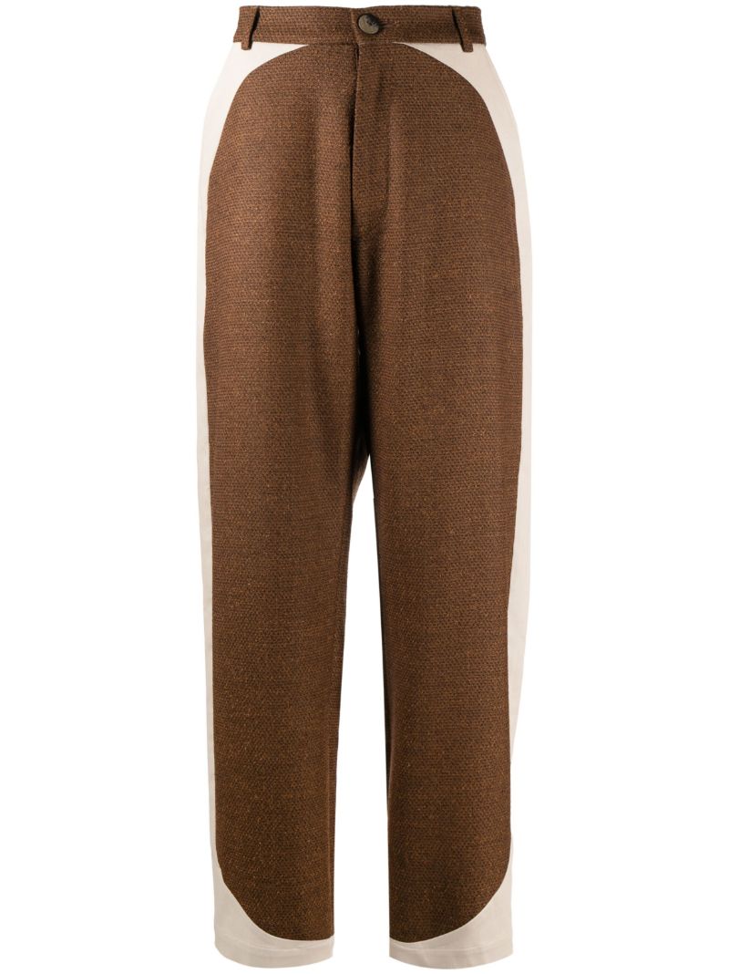Brown Curved Wide-leg Trousers