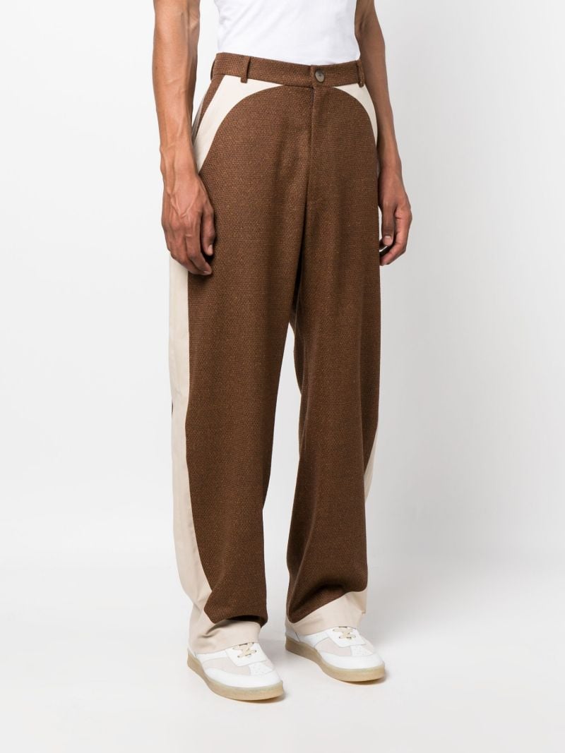 Brown Curved Wide-leg Trousers