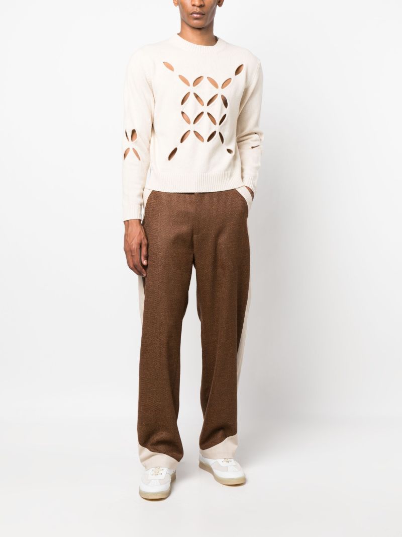 Brown Curved Wide-leg Trousers