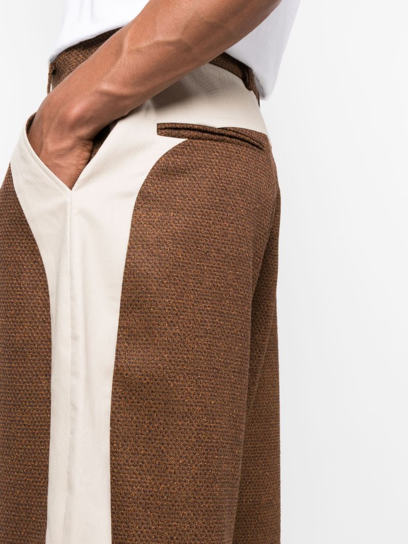 Brown Curved Wide-leg Trousers