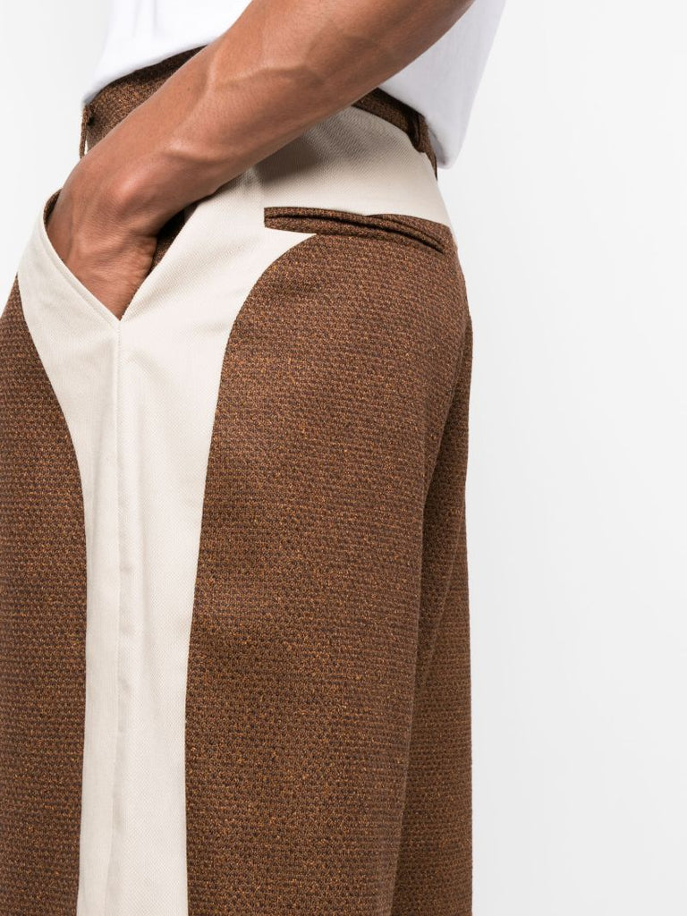 Brown Curved Wide-leg Trousers