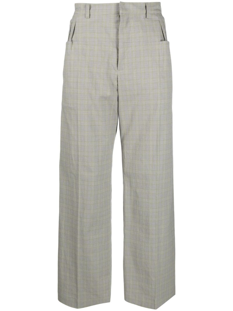 Grey Orma Check Print Reversible Trousers