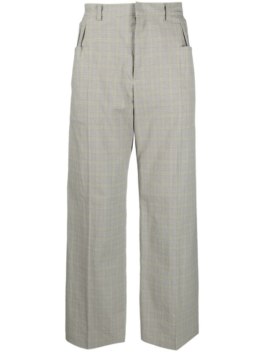 Grey Orma Check Print Reversible Trousers