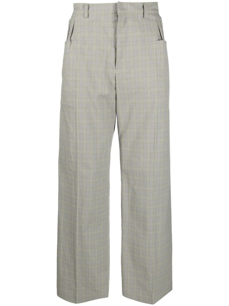 Grey Orma Check Print Reversible Trousers