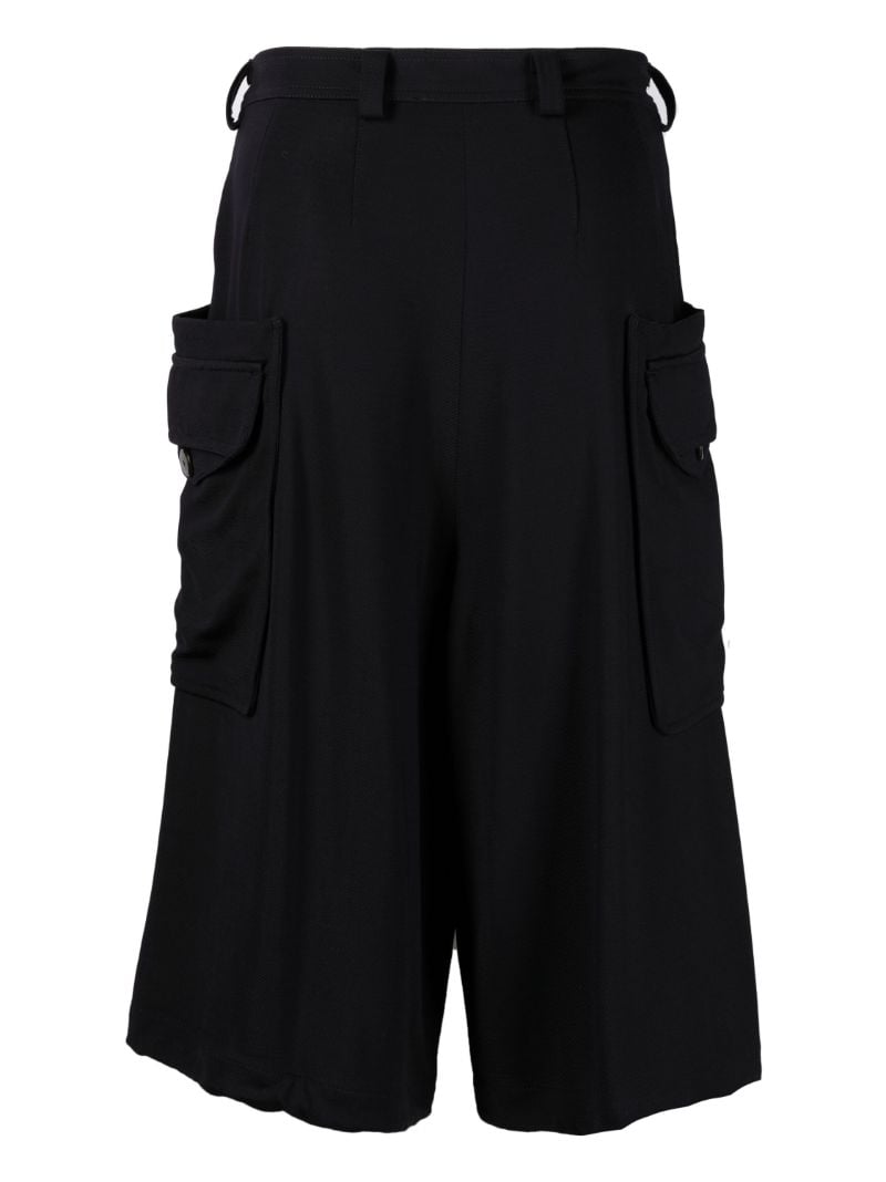 Blue Wide Leg Cargo Shorts