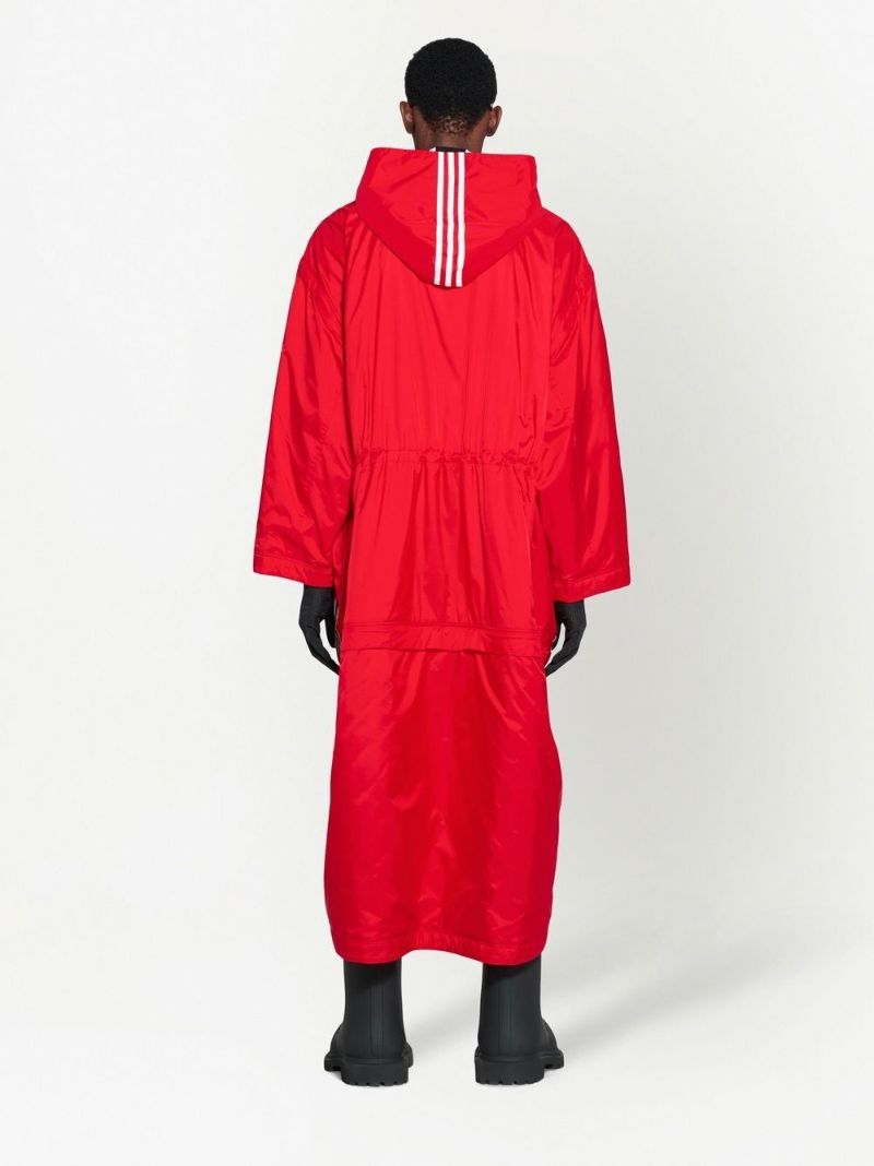 X Adidas Red Logo Embroidered Detachable Parka