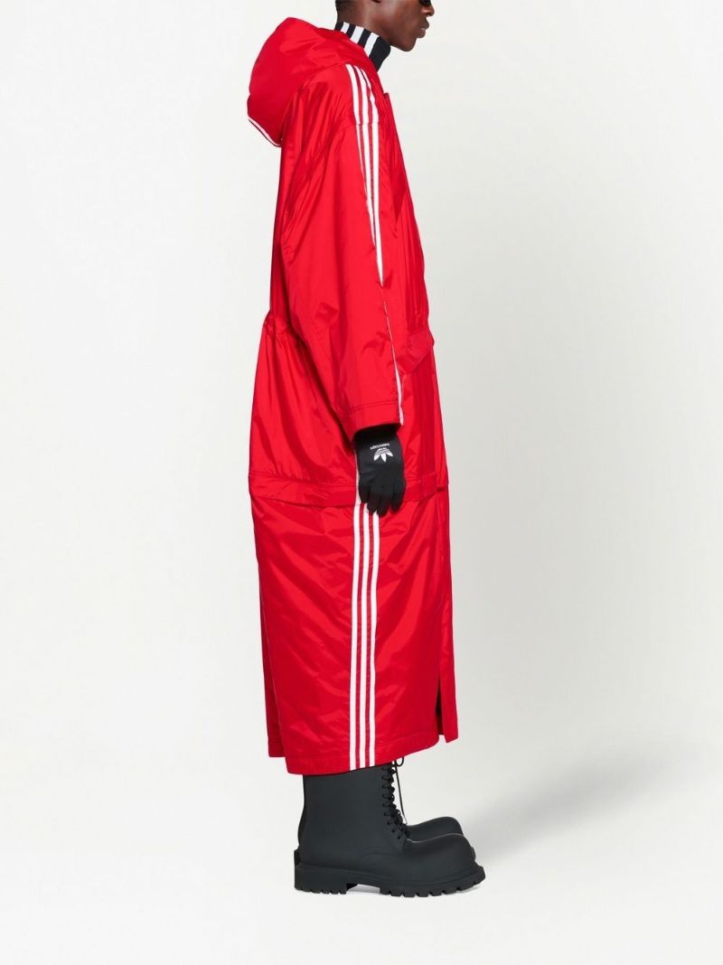 X Adidas Red Logo Embroidered Detachable Parka