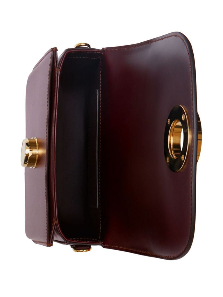Brown Small Note Leather Shoulder Bag