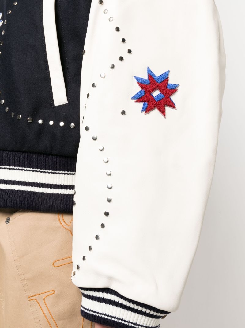 Blue Ascend AppliquÃ_x0083_Â©d Bomber Jacket