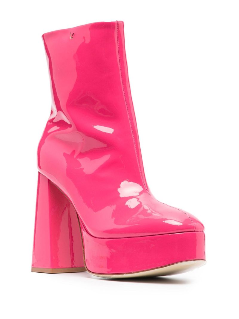 Pink Dolly 130 Leather Platform Boots