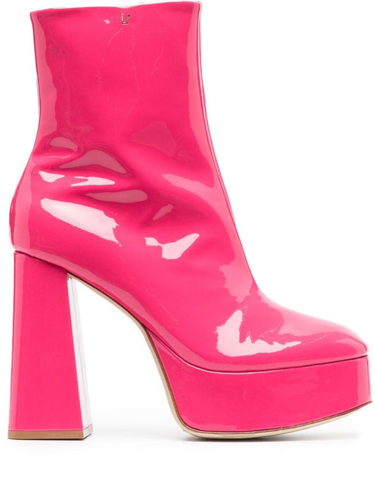 Pink Dolly 130 Leather Platform Boots