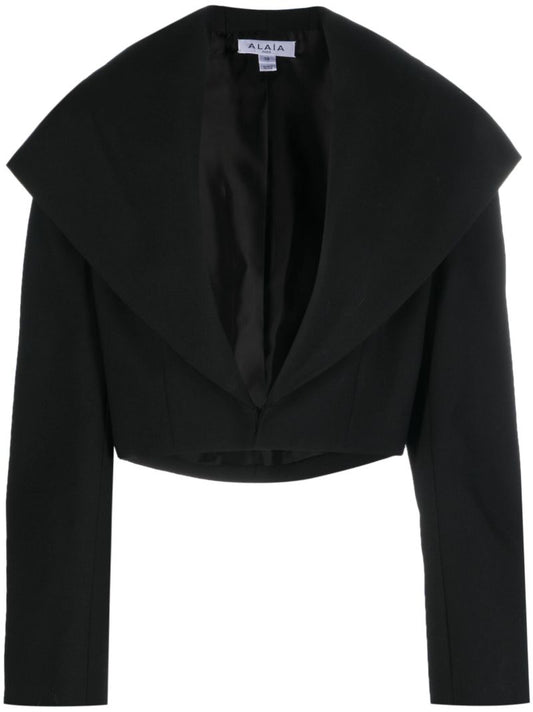 Black Hooded Knit Jacket
