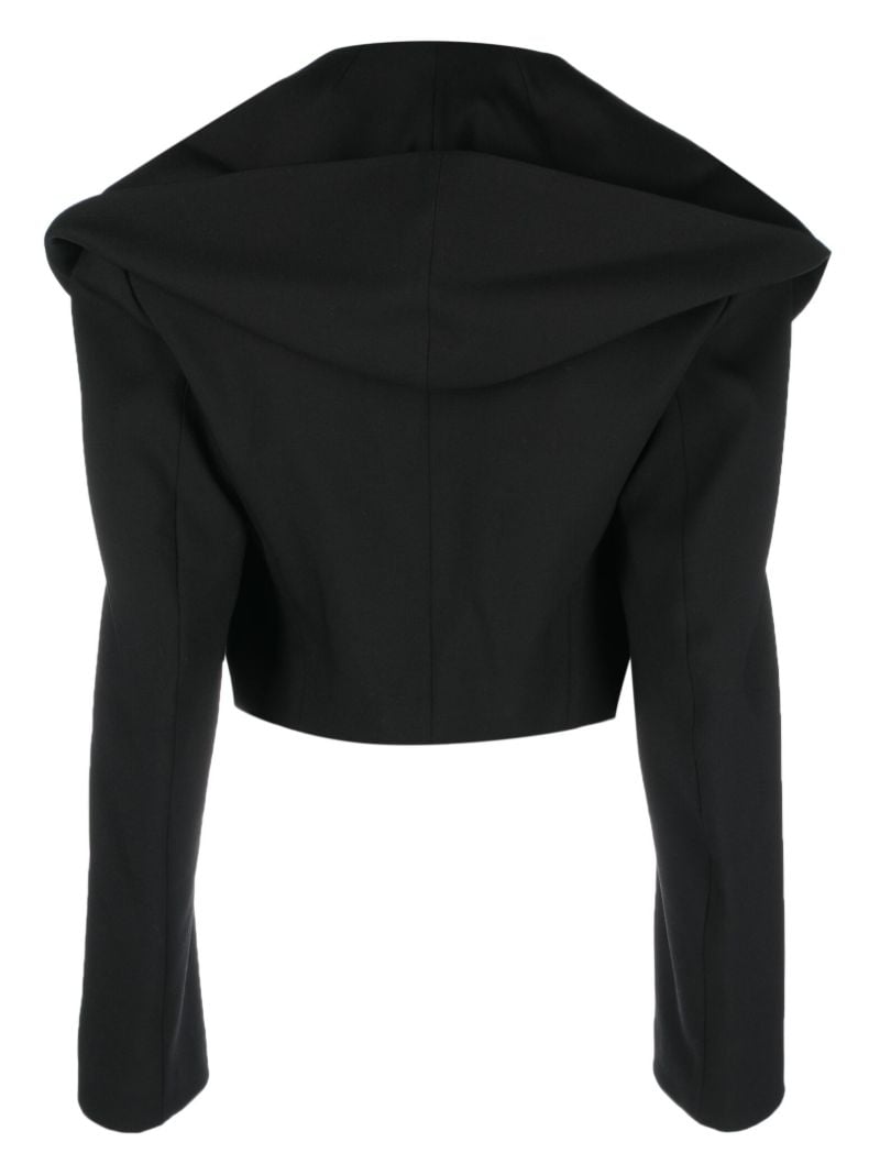 Black Hooded Knit Jacket