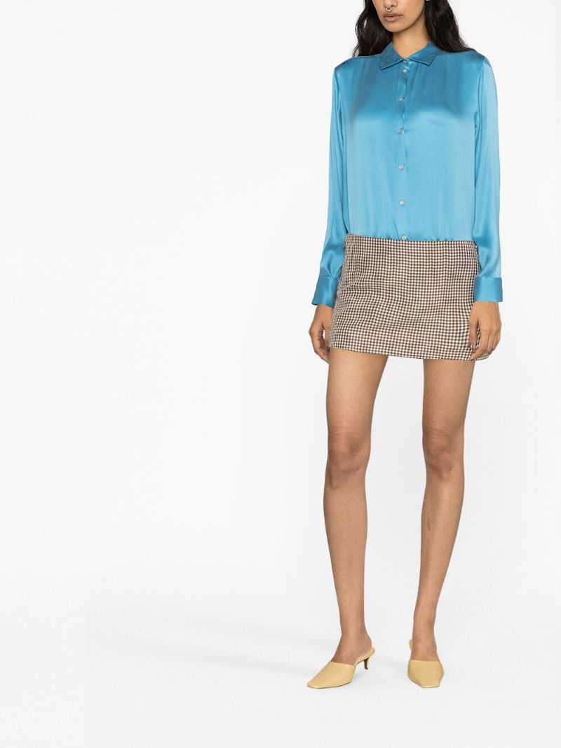 Brown Irella Checked Mini Skirt