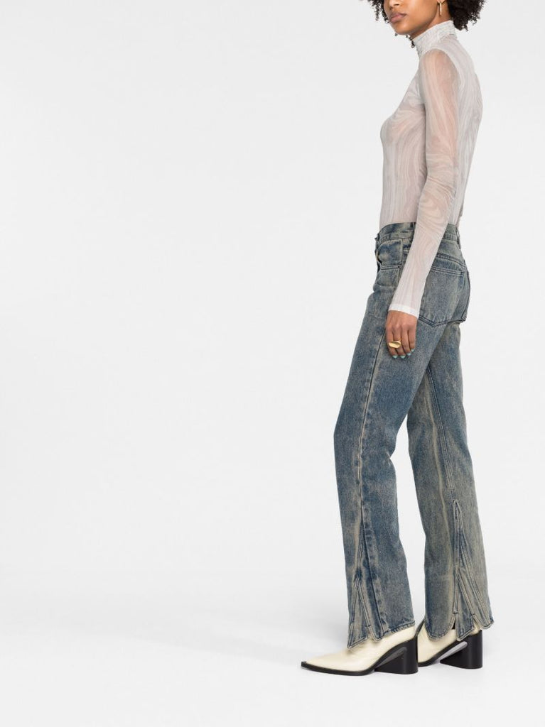 White Marble-print Top