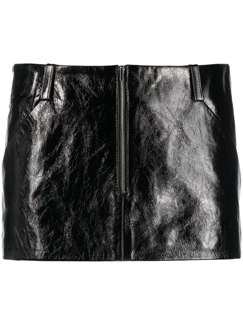 Black Alba Leather Mini Skirt