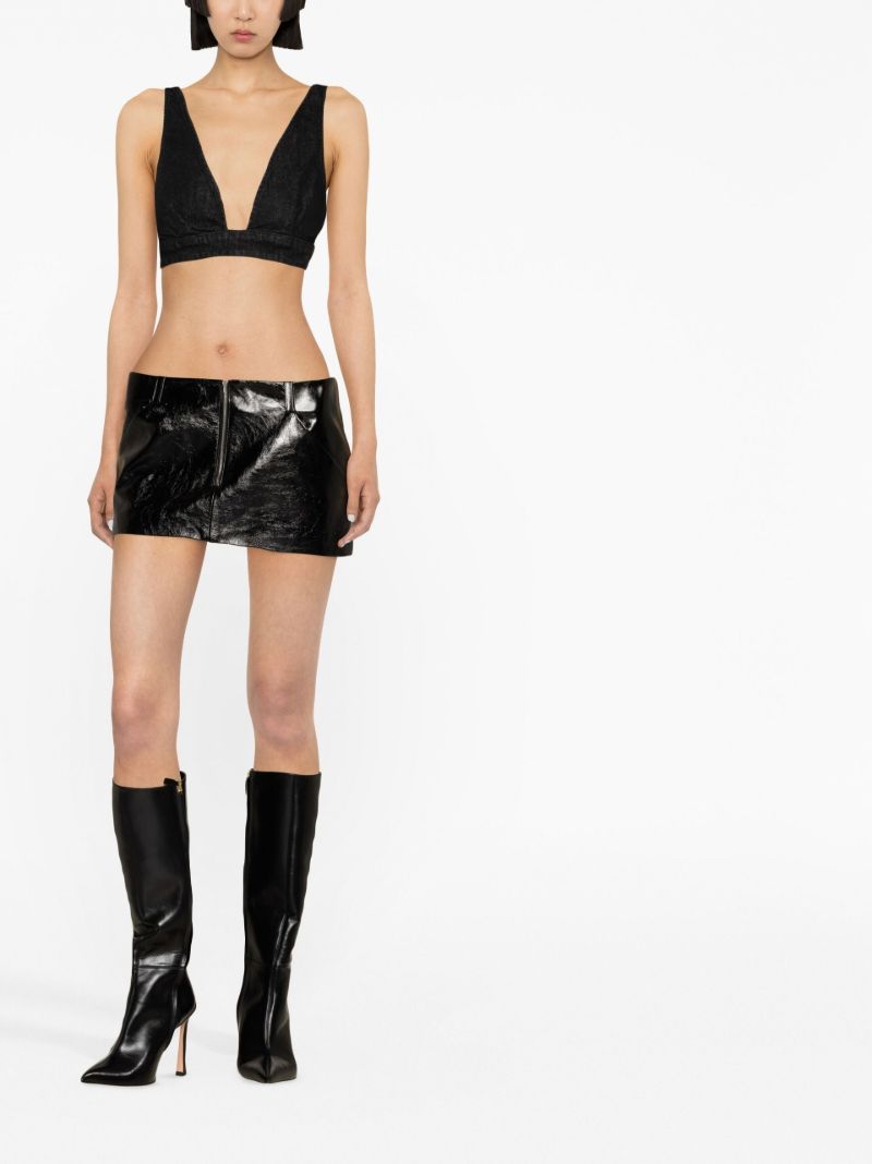 Black Alba Leather Mini Skirt