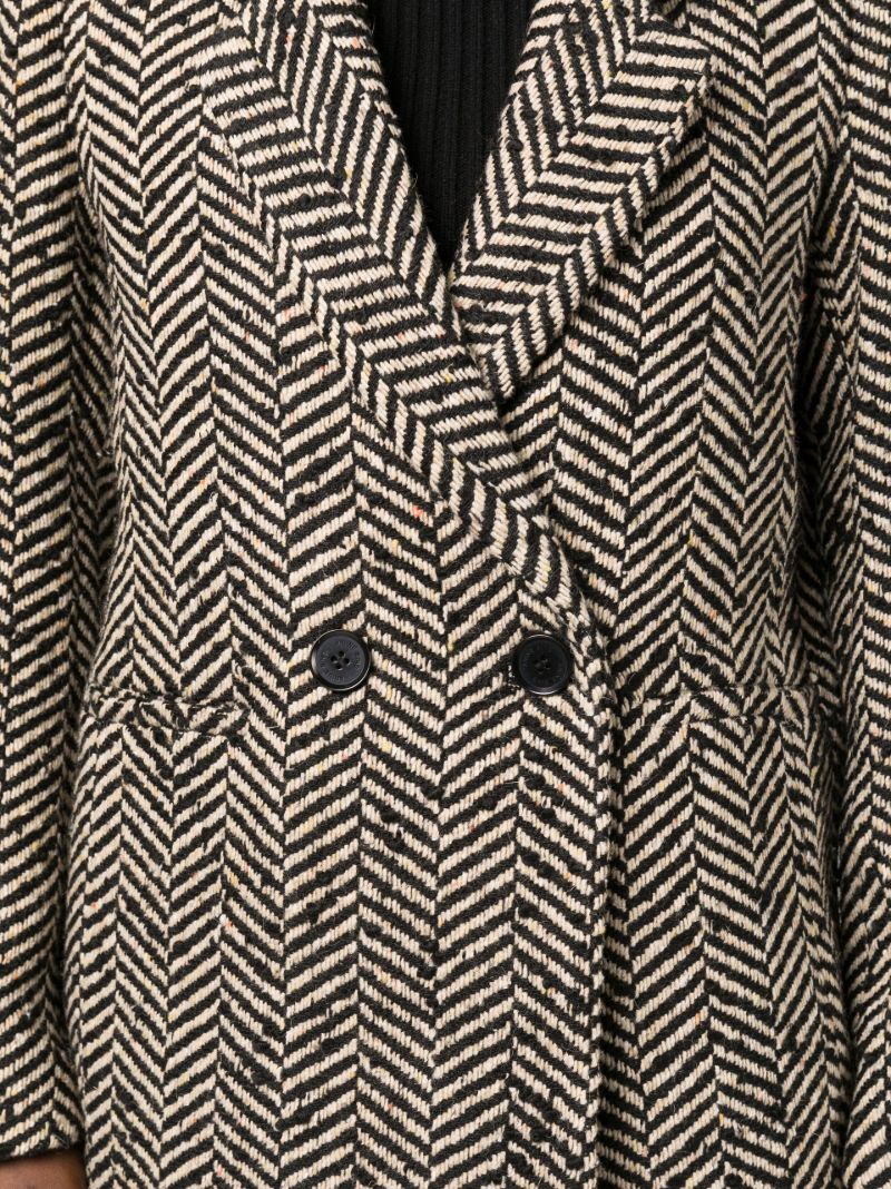 Black Fishbone Double-breasted Blazer